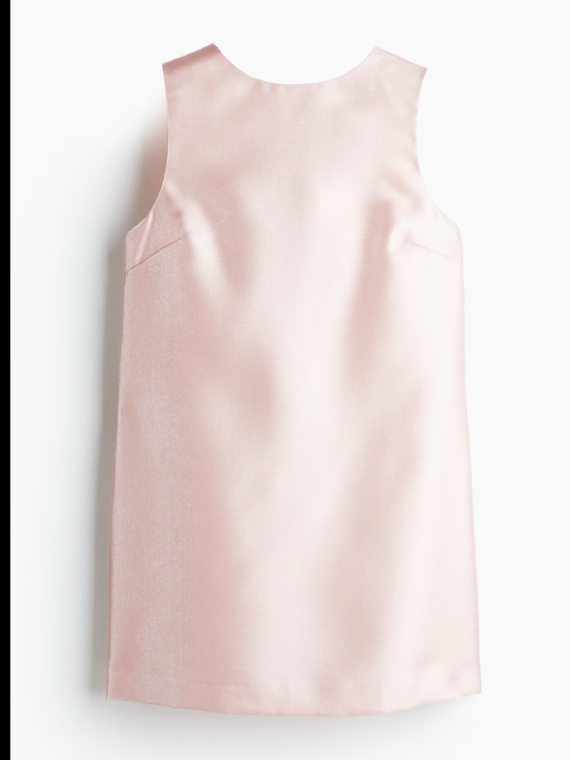 H&M Blush Pink Bow Mini Dress Nwt